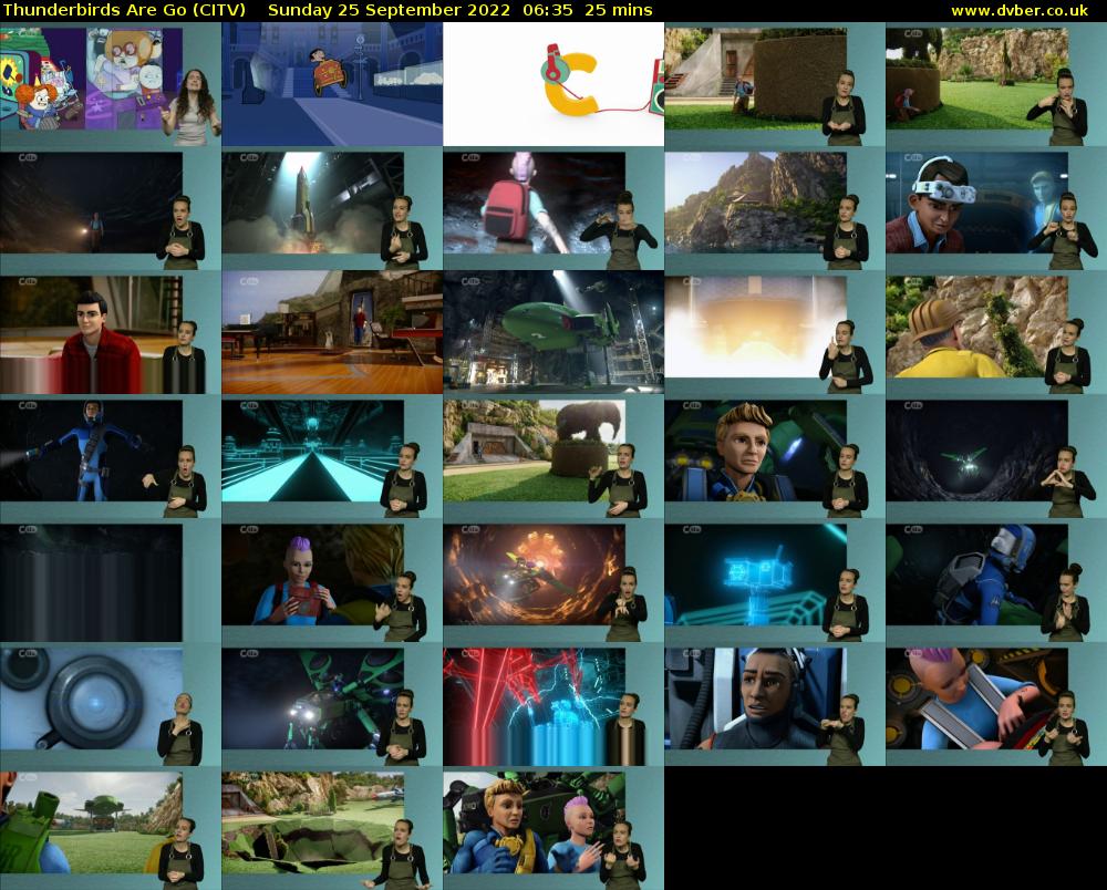 Thunderbirds Are Go (CITV) Sunday 25 September 2022 06:35 - 07:00