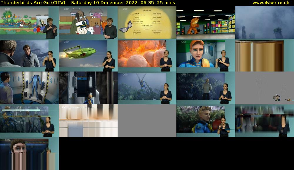 Thunderbirds Are Go (CITV) Saturday 10 December 2022 06:35 - 07:00