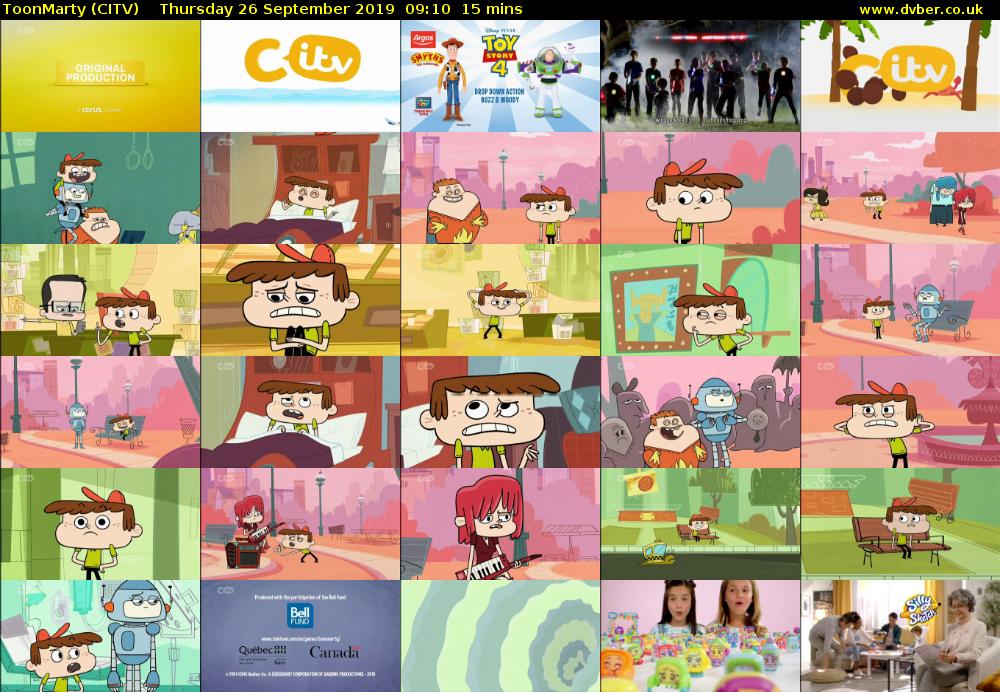 ToonMarty (CITV) Thursday 26 September 2019 09:10 - 09:25