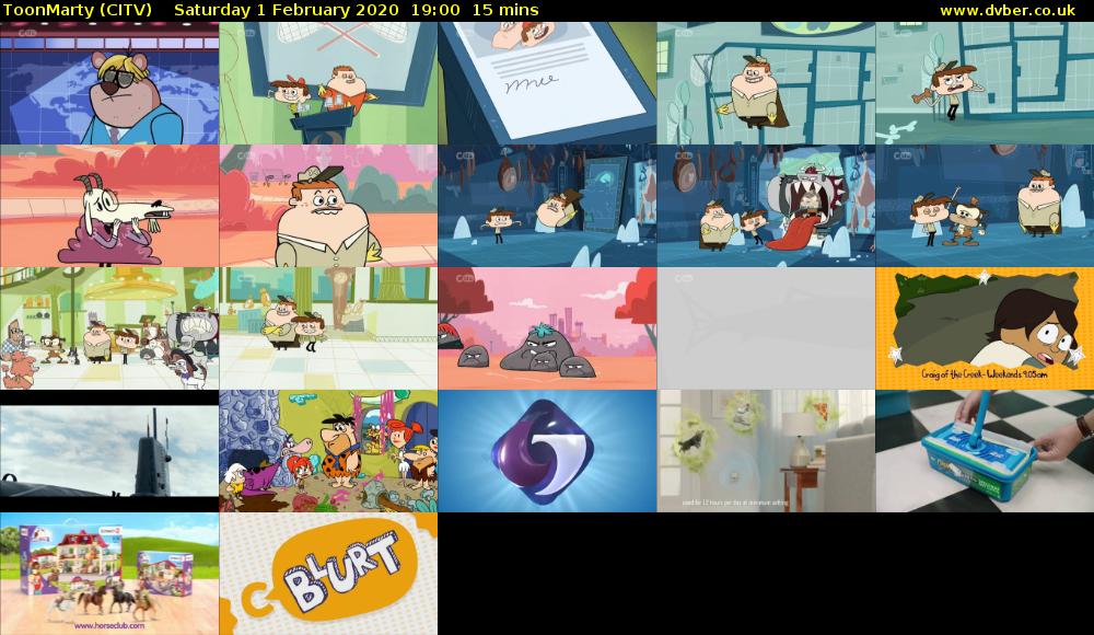 ToonMarty (CITV) Saturday 1 February 2020 19:00 - 19:15