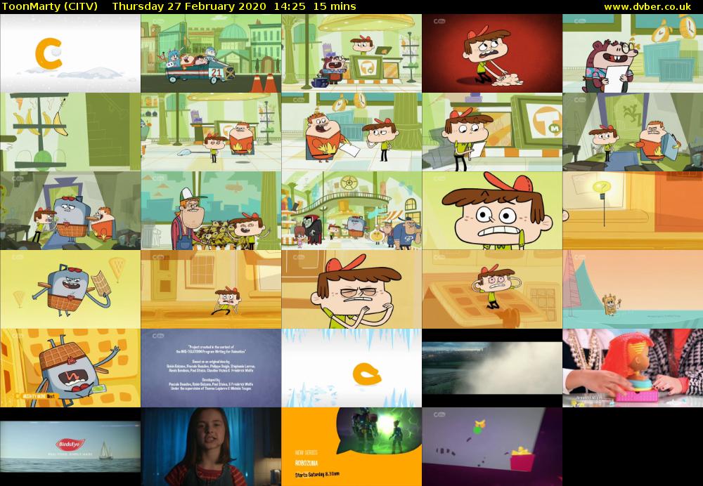 ToonMarty (CITV) Thursday 27 February 2020 14:25 - 14:40
