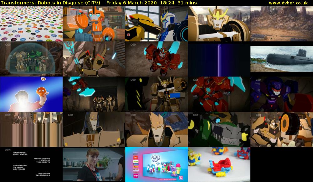 Transformers: Robots in Disguise (CITV) Friday 6 March 2020 18:24 - 18:55