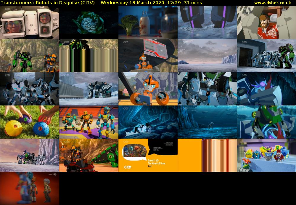 Transformers: Robots in Disguise (CITV) Wednesday 18 March 2020 12:29 - 13:00
