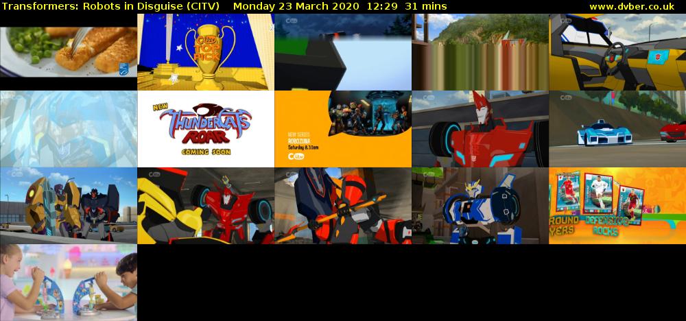 Transformers: Robots in Disguise (CITV) Monday 23 March 2020 12:29 - 13:00