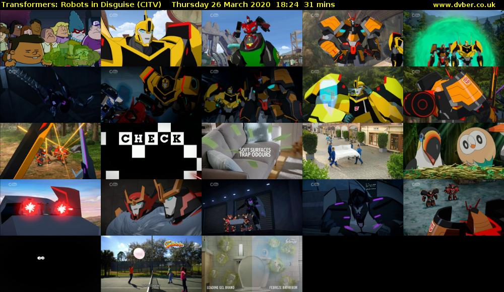 Transformers: Robots in Disguise (CITV) Thursday 26 March 2020 18:24 - 18:55