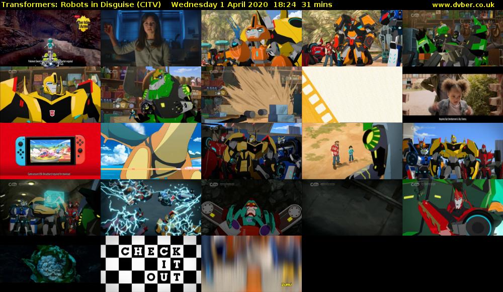 Transformers: Robots in Disguise (CITV) Wednesday 1 April 2020 18:24 - 18:55