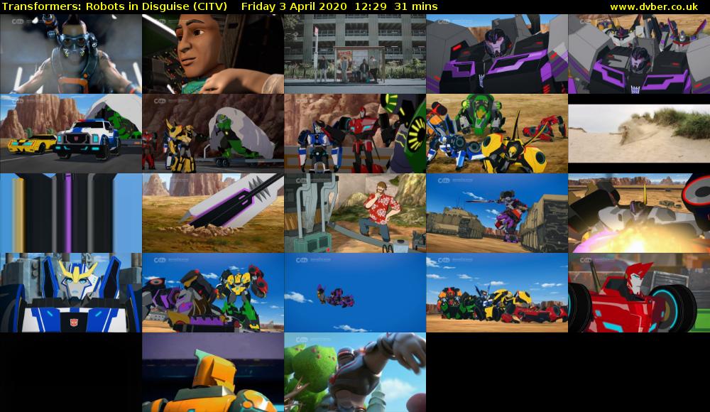 Transformers: Robots in Disguise (CITV) Friday 3 April 2020 12:29 - 13:00