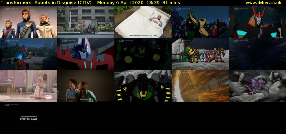 Transformers: Robots in Disguise (CITV) Monday 6 April 2020 18:39 - 19:10