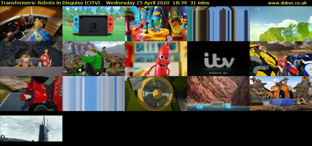Transformers: Robots in Disguise (CITV) Wednesday 15 April 2020 18:39 - 19:10