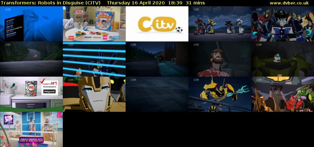 Transformers: Robots in Disguise (CITV) Thursday 16 April 2020 18:39 - 19:10