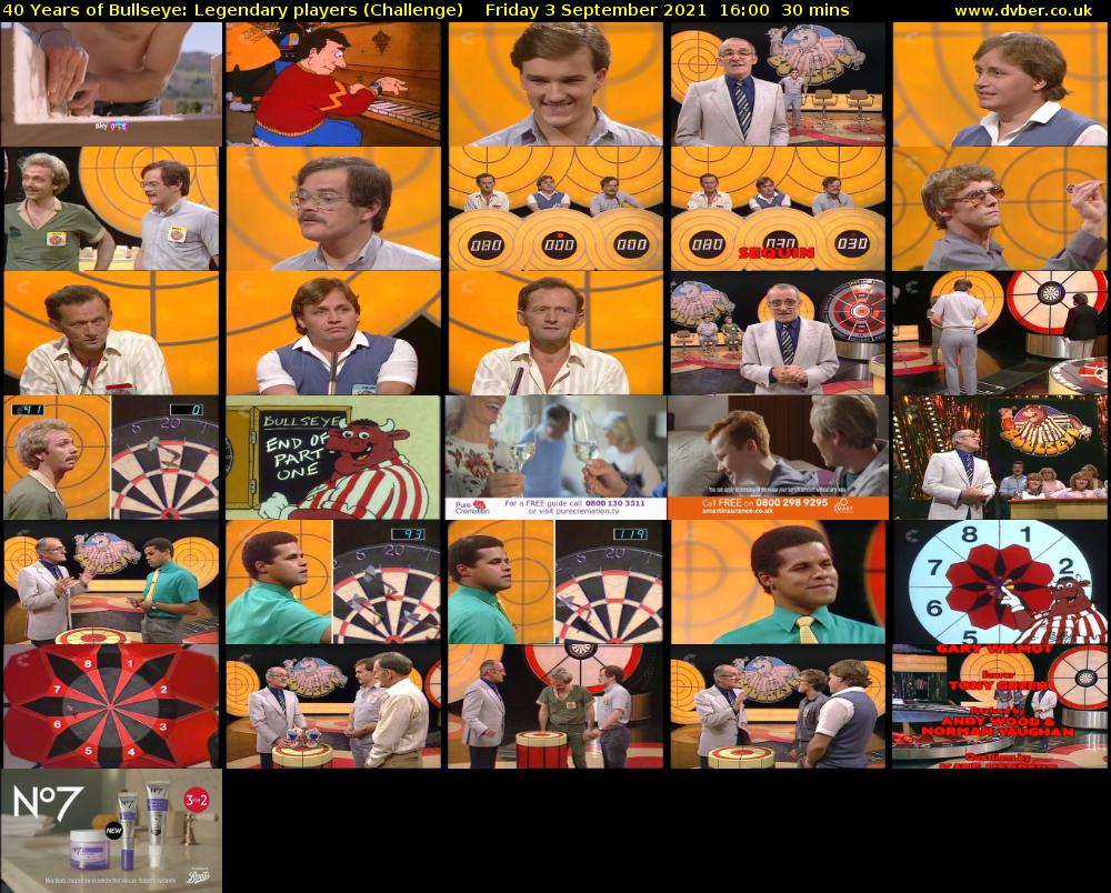 40 Years of Bullseye: Legendary players (Challenge) Friday 3 September 2021 17:00 - 17:30
