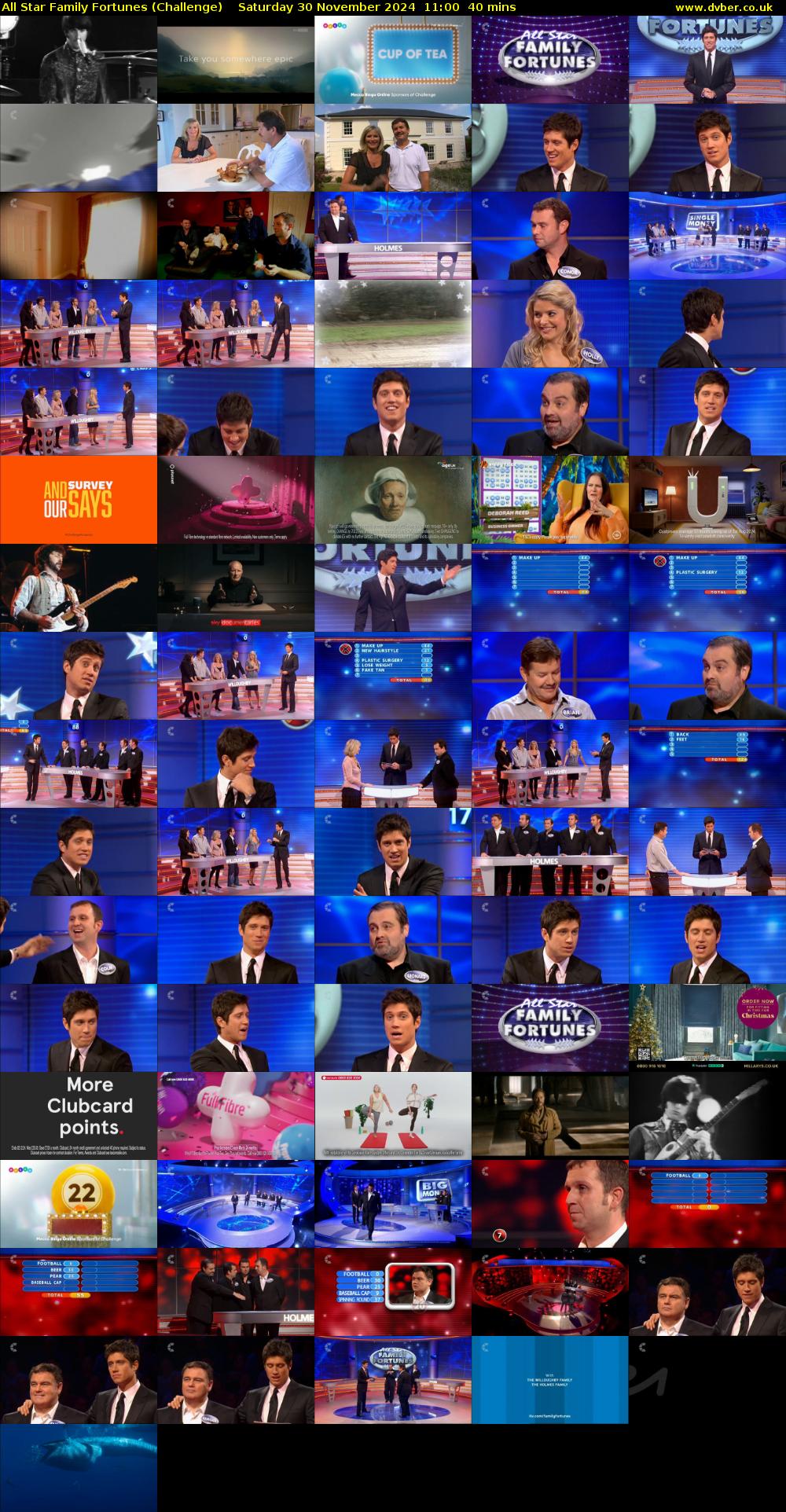 All Star Family Fortunes (Challenge) Saturday 30 November 2024 11:00 - 11:40