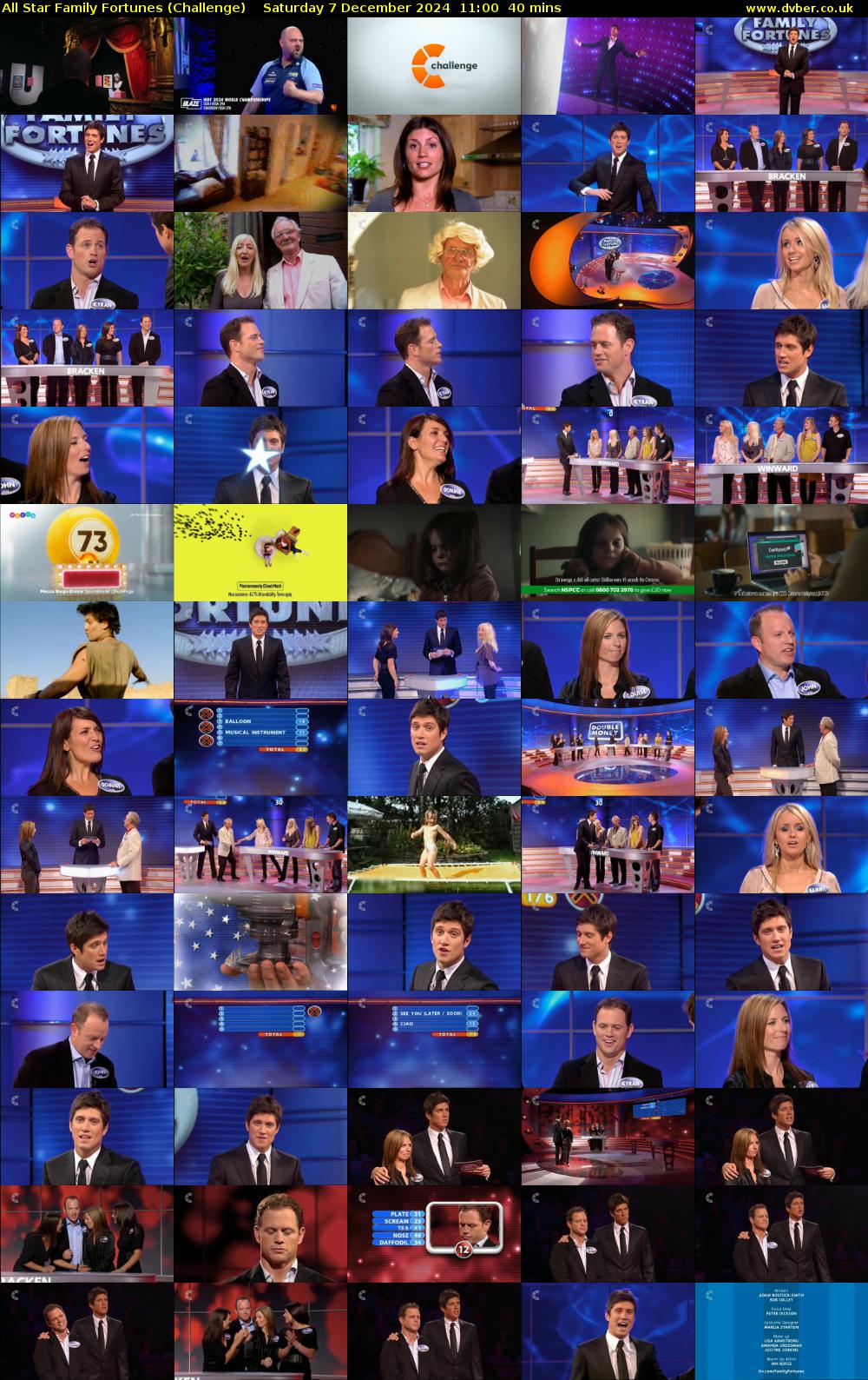 All Star Family Fortunes (Challenge) Saturday 7 December 2024 11:00 - 11:40