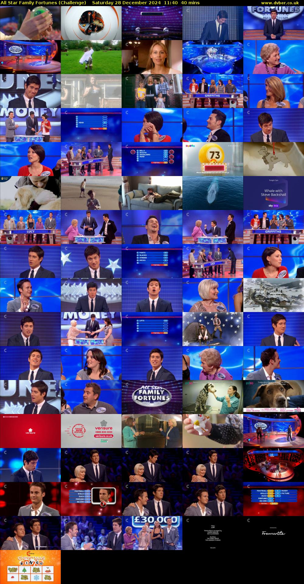 All Star Family Fortunes (Challenge) Saturday 28 December 2024 11:40 - 12:20