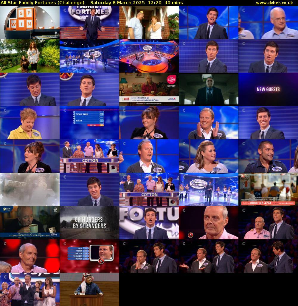 All Star Family Fortunes (Challenge) Saturday 8 March 2025 12:20 - 13:00