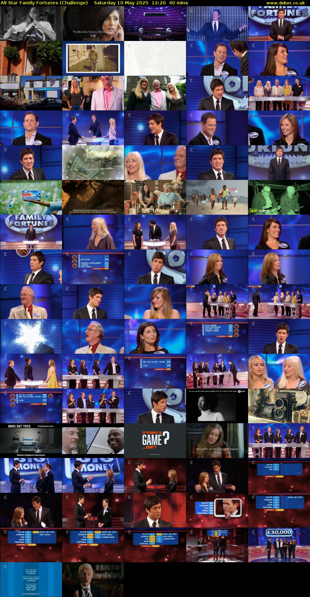 All Star Family Fortunes (Challenge) Saturday 10 May 2025 12:20 - 13:00