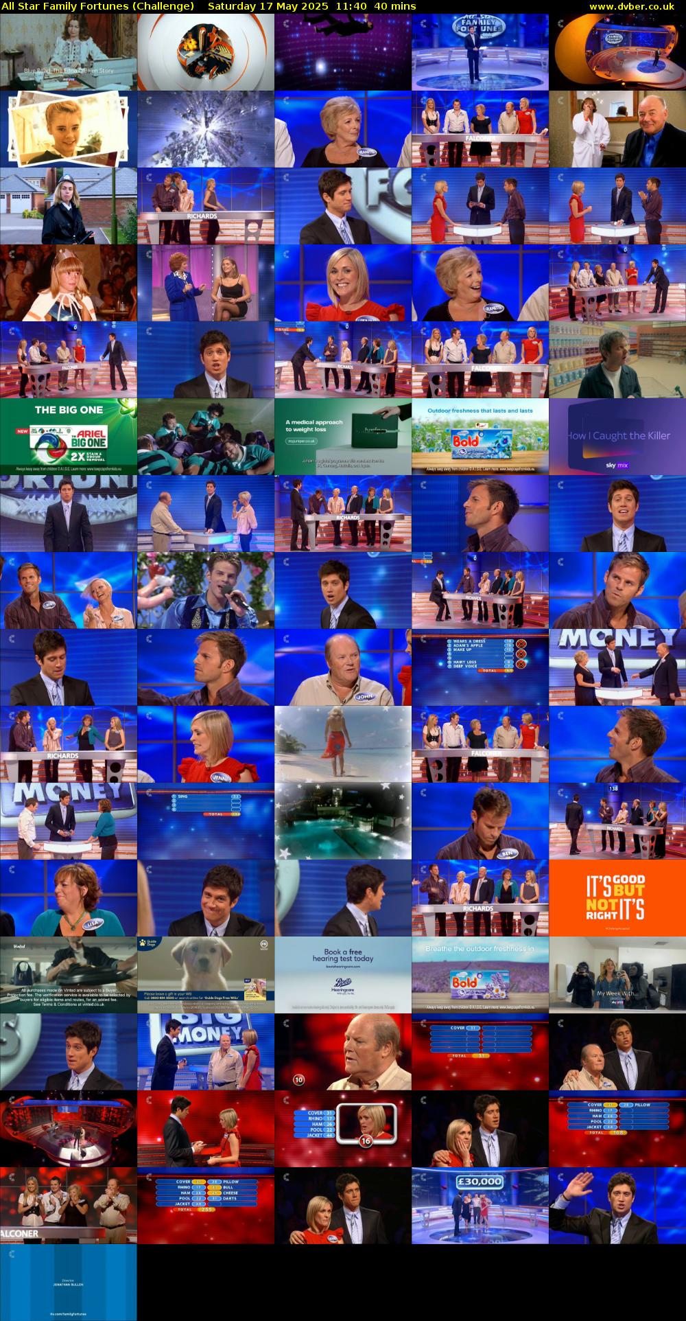 All Star Family Fortunes (Challenge) Saturday 17 May 2025 11:40 - 12:20