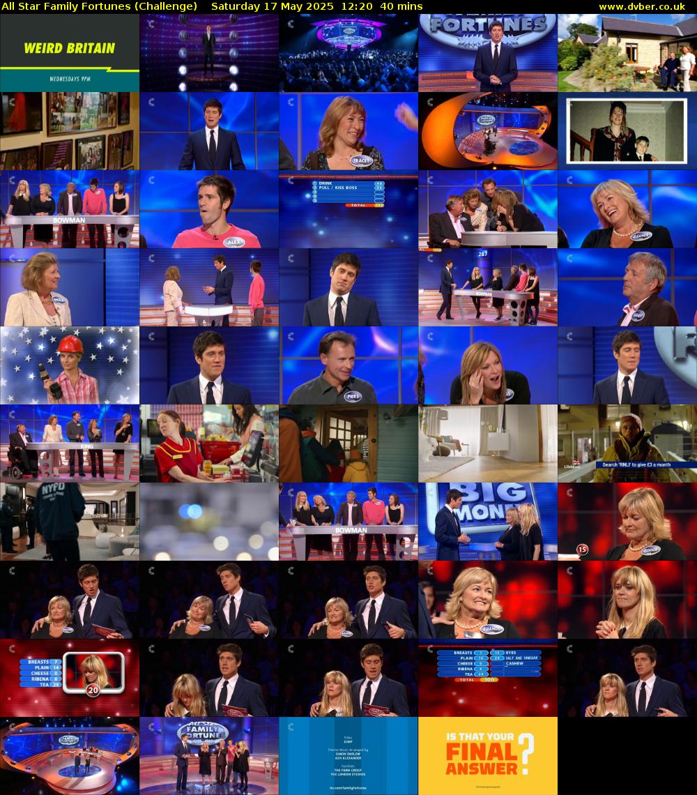 All Star Family Fortunes (Challenge) Saturday 17 May 2025 12:20 - 13:00