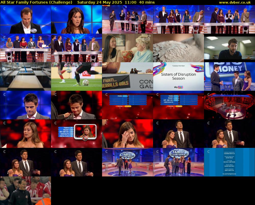 All Star Family Fortunes (Challenge) Saturday 24 May 2025 11:00 - 11:40