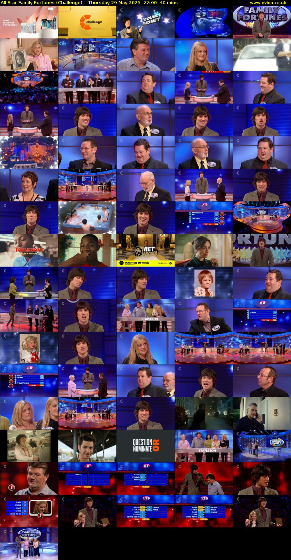 All Star Family Fortunes (Challenge) Thursday 29 May 2025 22:00 - 22:40