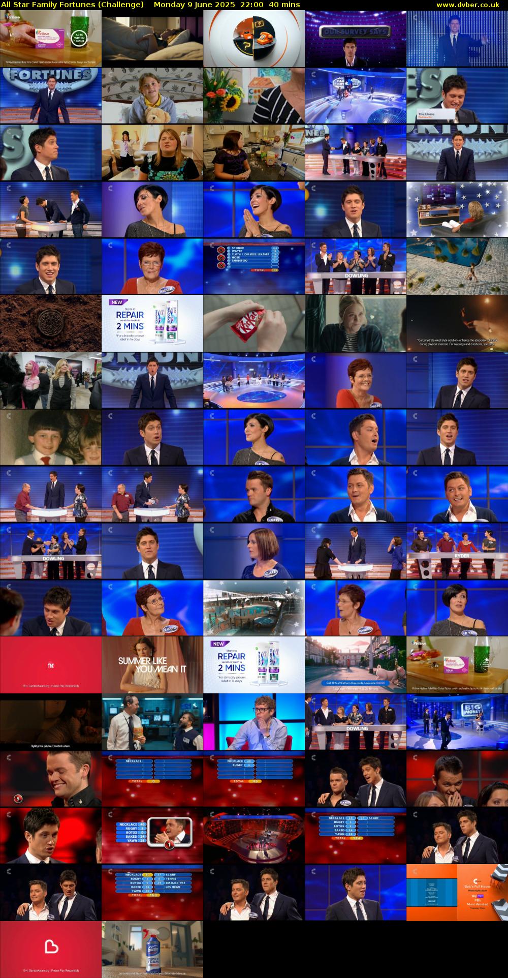 All Star Family Fortunes (Challenge) Monday 9 June 2025 22:00 - 22:40