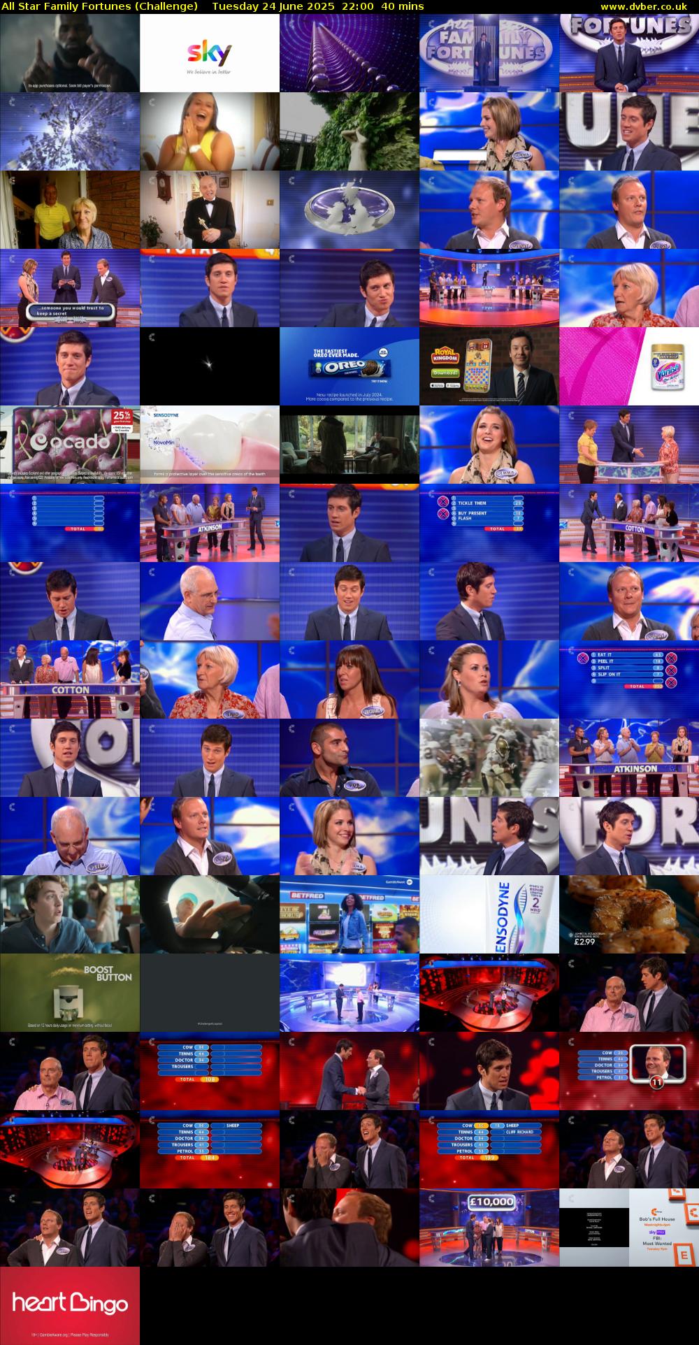 All Star Family Fortunes (Challenge) Tuesday 24 June 2025 22:00 - 22:40