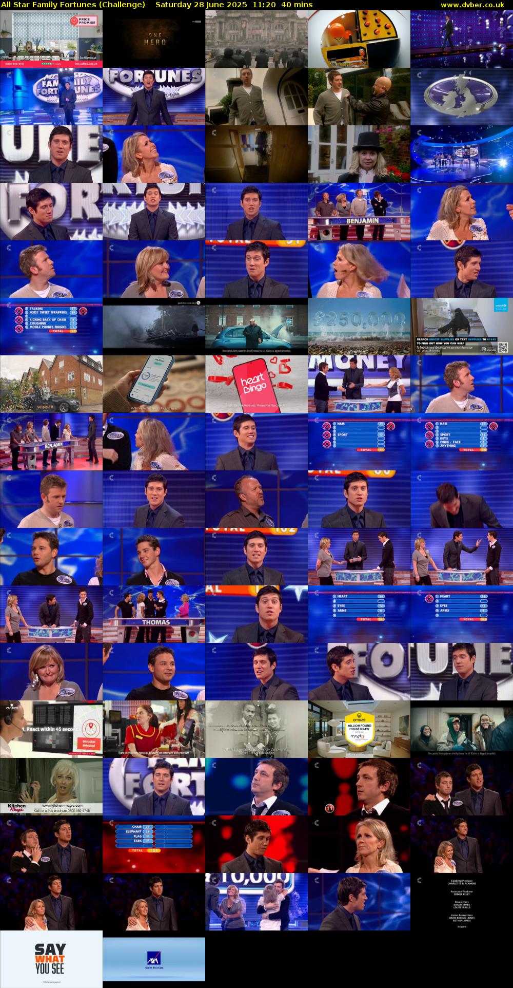 All Star Family Fortunes (Challenge) Saturday 28 June 2025 11:20 - 12:00