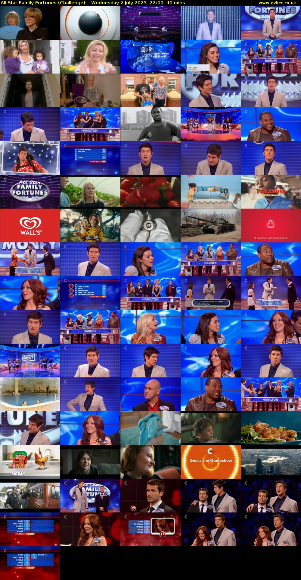 All Star Family Fortunes (Challenge) Wednesday 2 July 2025 22:00 - 22:40