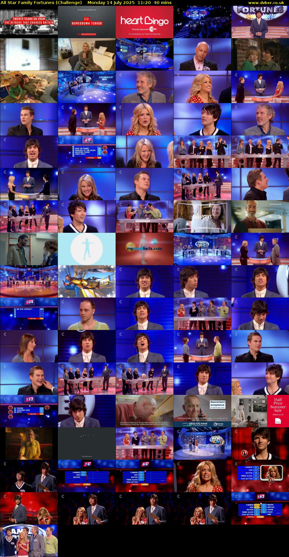 All Star Family Fortunes (Challenge) Monday 14 July 2025 11:20 - 12:00