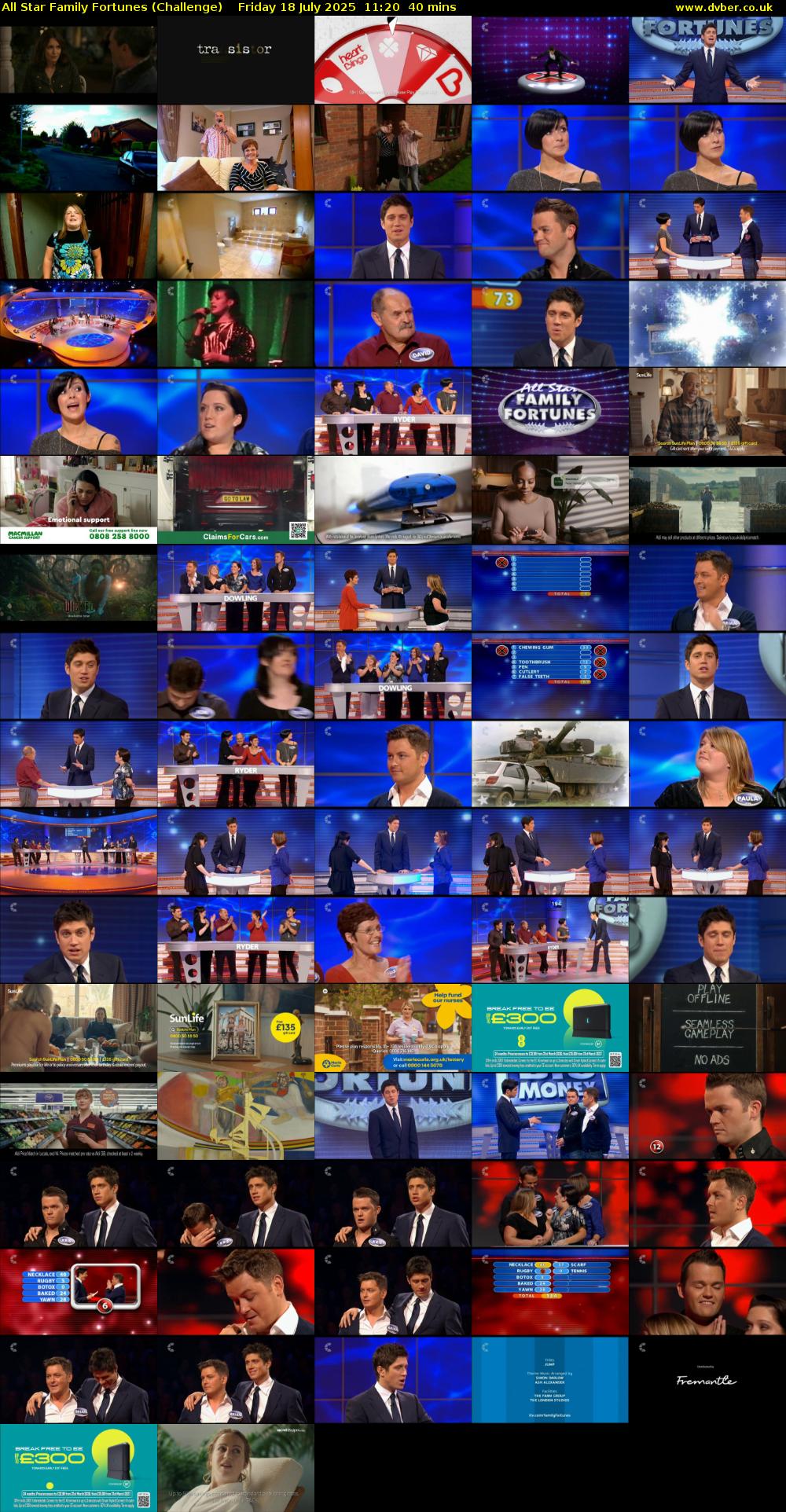 All Star Family Fortunes (Challenge) Friday 18 July 2025 11:20 - 12:00