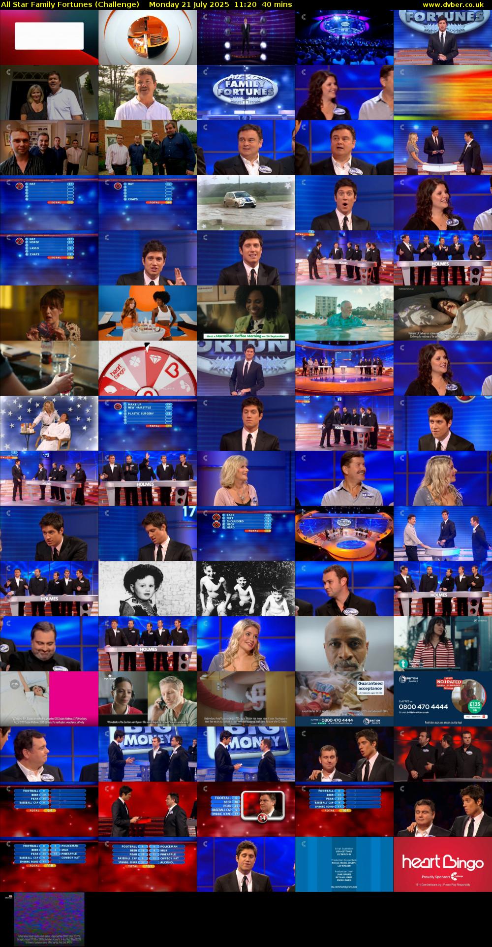 All Star Family Fortunes (Challenge) Monday 21 July 2025 11:20 - 12:00