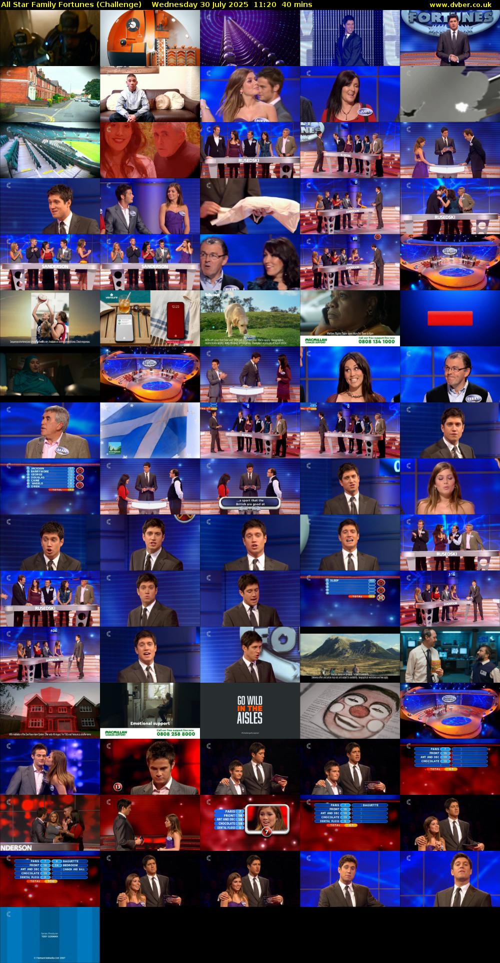All Star Family Fortunes (Challenge) Wednesday 30 July 2025 11:20 - 12:00