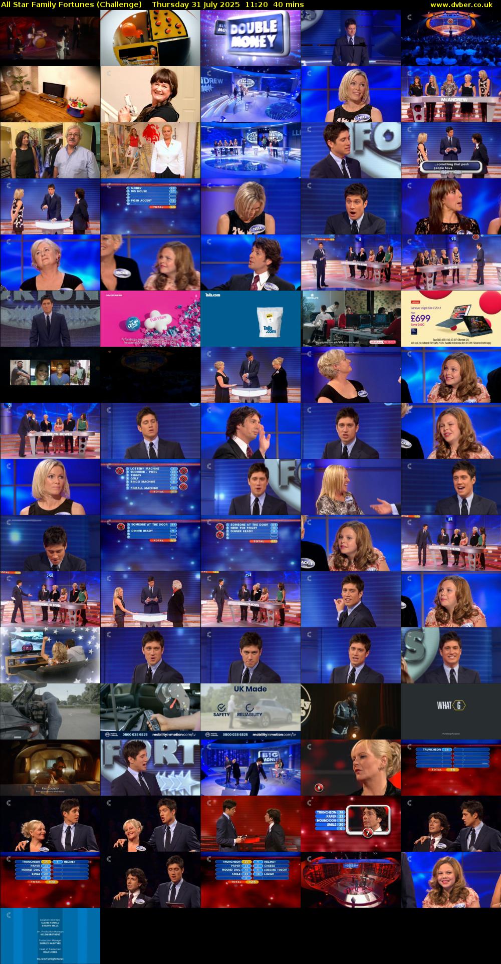 All Star Family Fortunes (Challenge) Thursday 31 July 2025 11:20 - 12:00