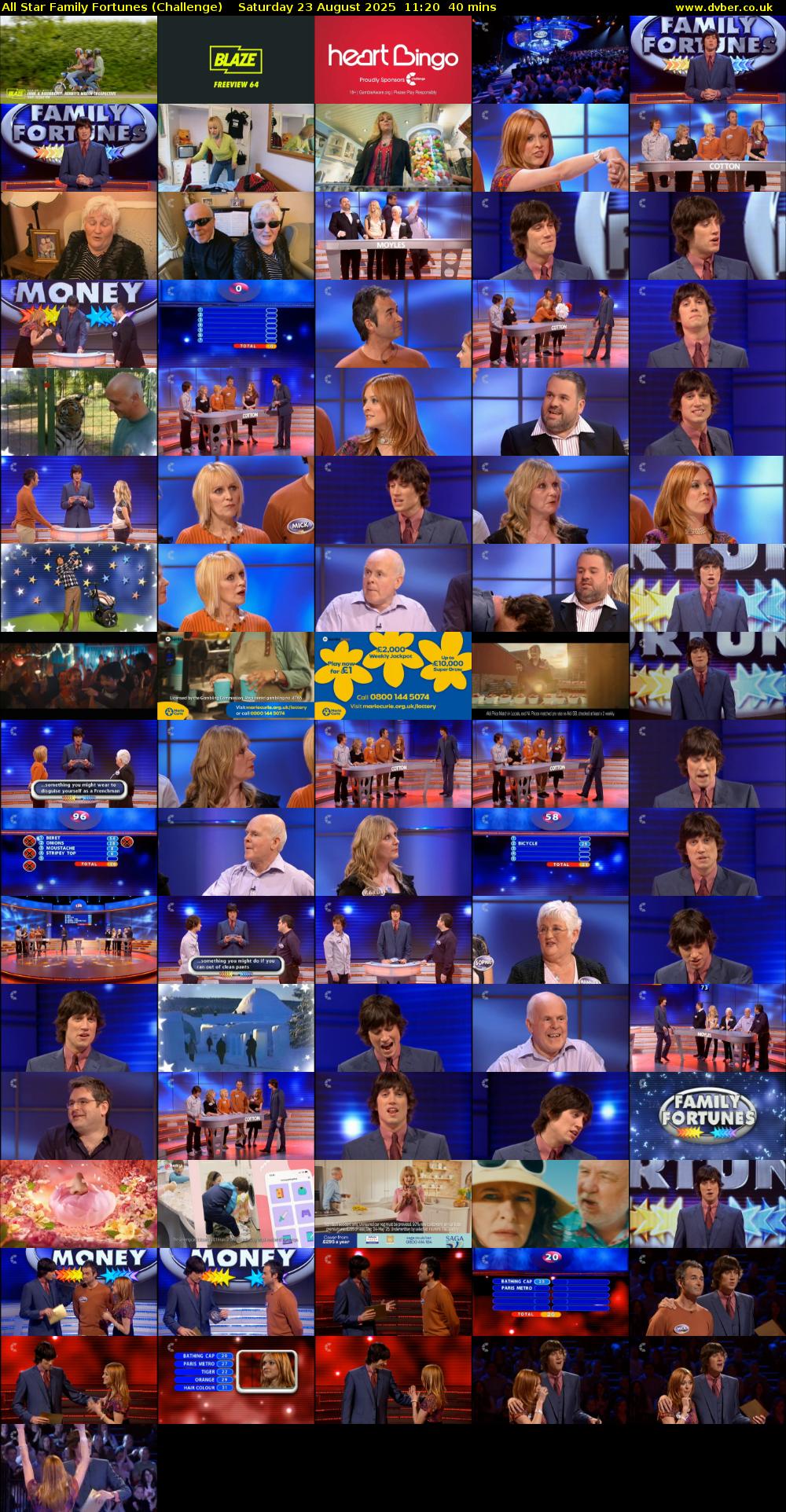 All Star Family Fortunes (Challenge) Saturday 23 August 2025 11:20 - 12:00