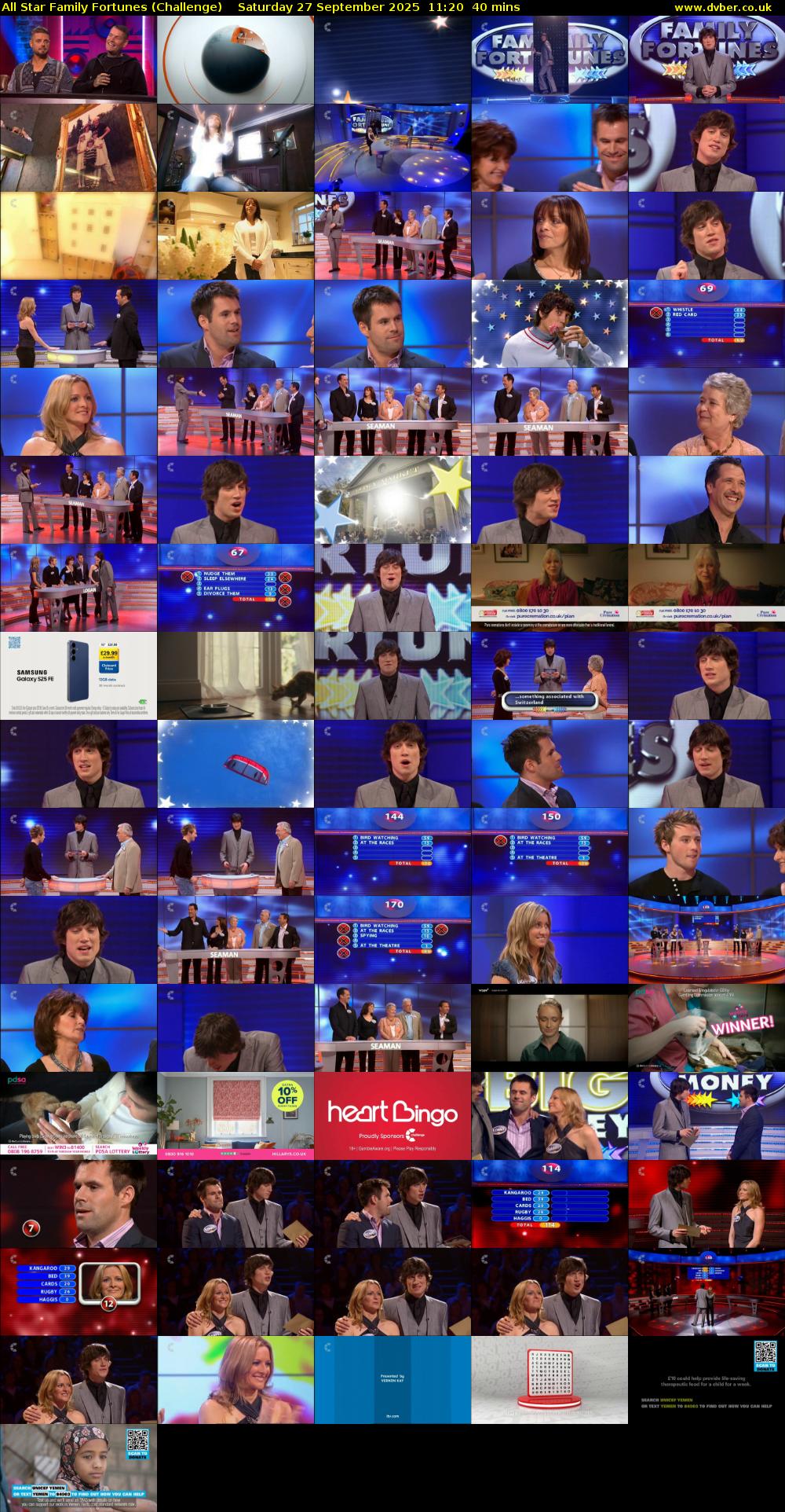 All Star Family Fortunes (Challenge) Saturday 27 September 2025 11:20 - 12:00