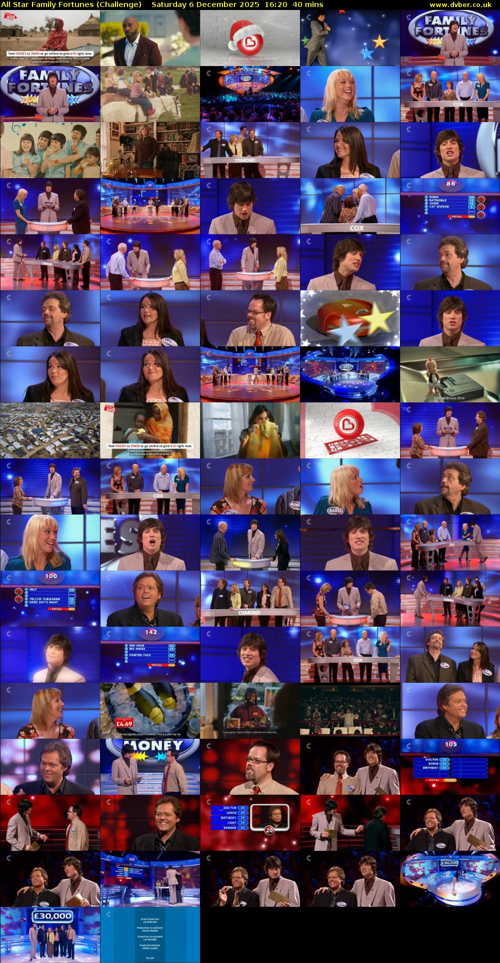 All Star Family Fortunes (Challenge) Saturday 6 December 2025 16:20 - 17:00