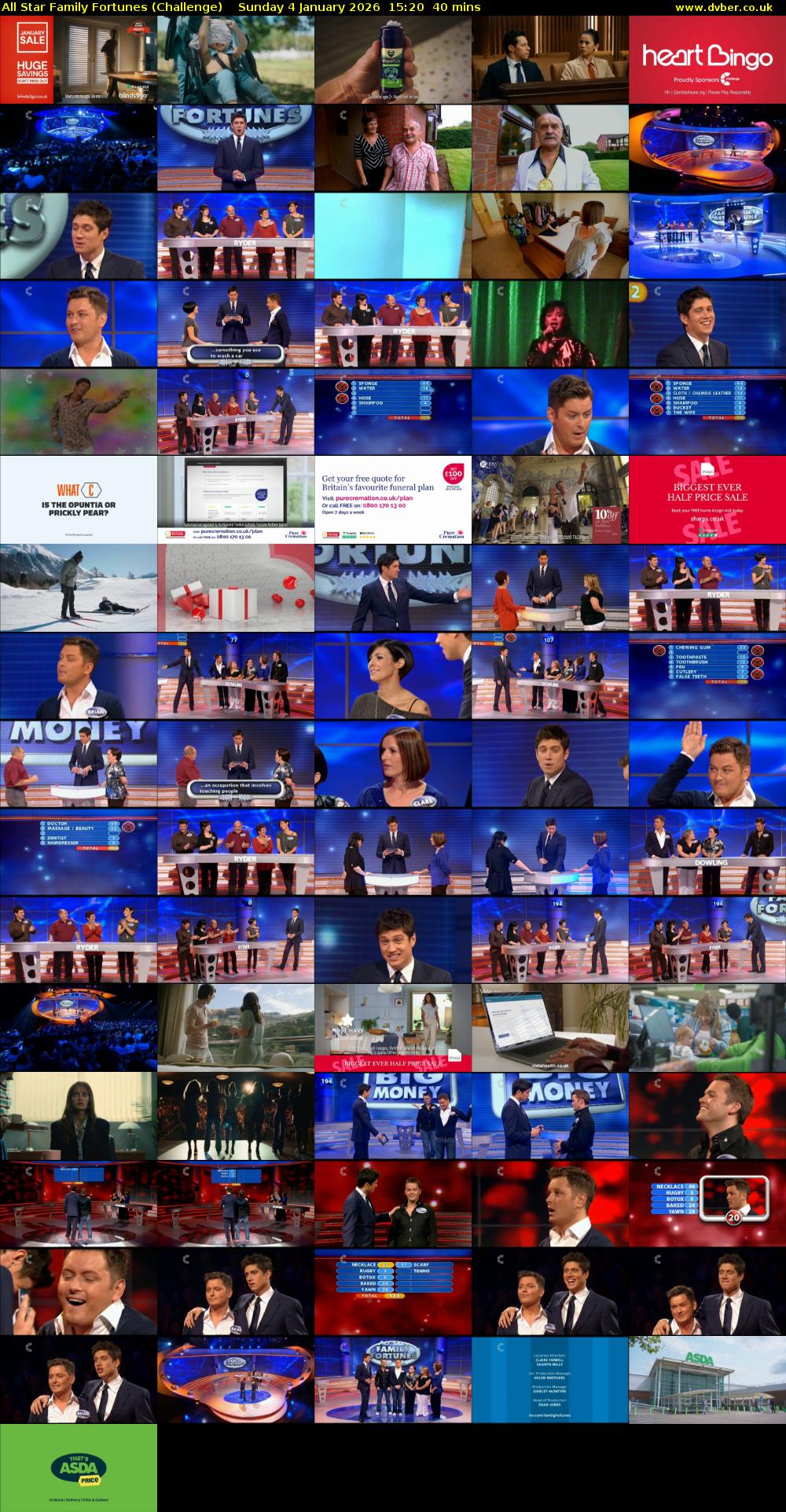 All Star Family Fortunes (Challenge) Sunday 4 January 2026 15:20 - 16:00