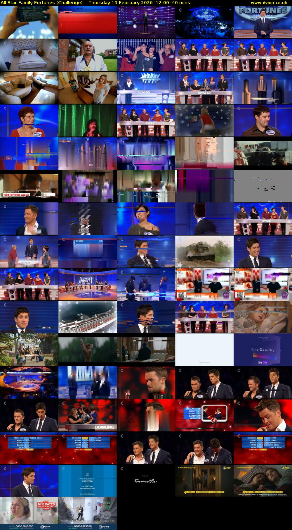 All Star Family Fortunes (Challenge) Thursday 19 February 2026 12:00 - 12:40