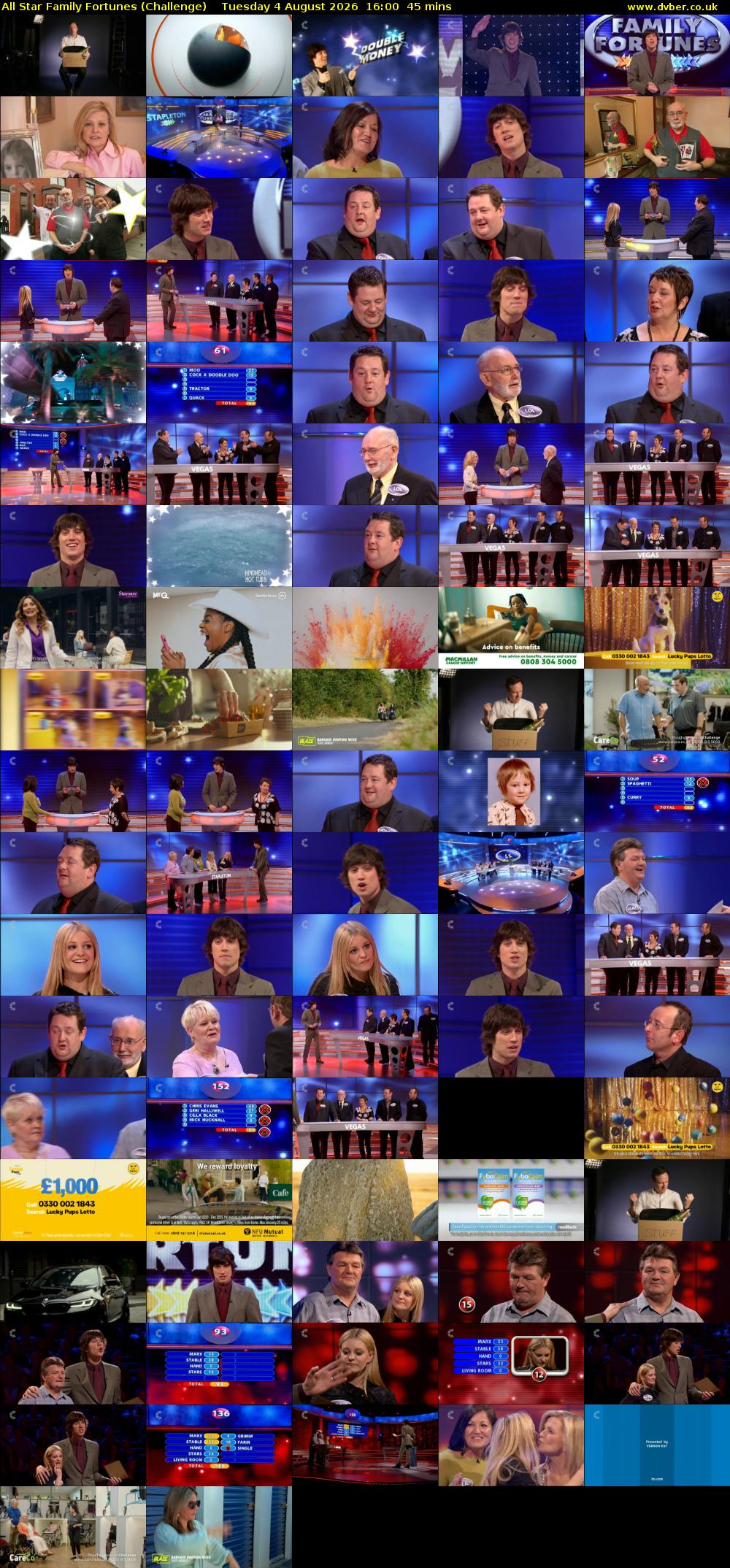 All Star Family Fortunes (Challenge) Tuesday 4 August 2026 16:00 - 16:45