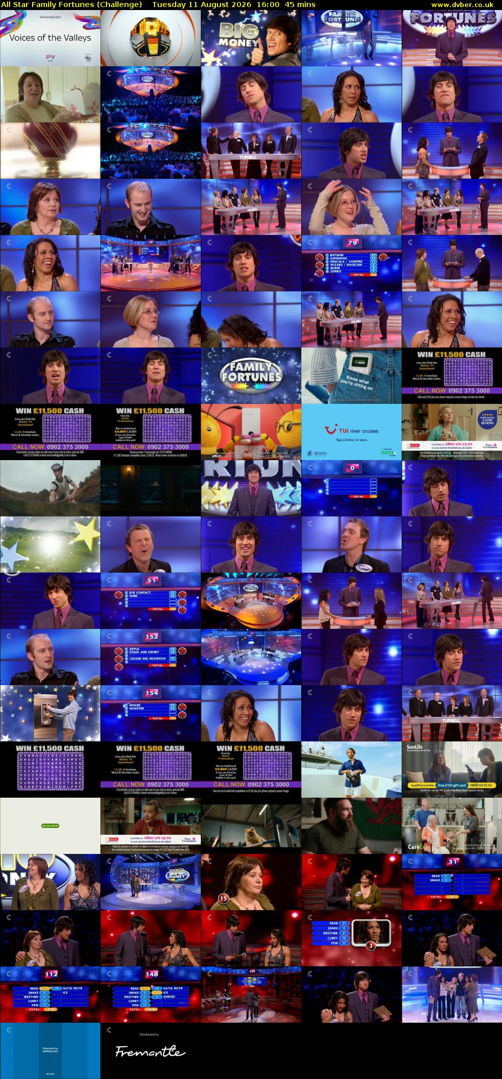 All Star Family Fortunes (Challenge) Tuesday 11 August 2026 16:00 - 16:45