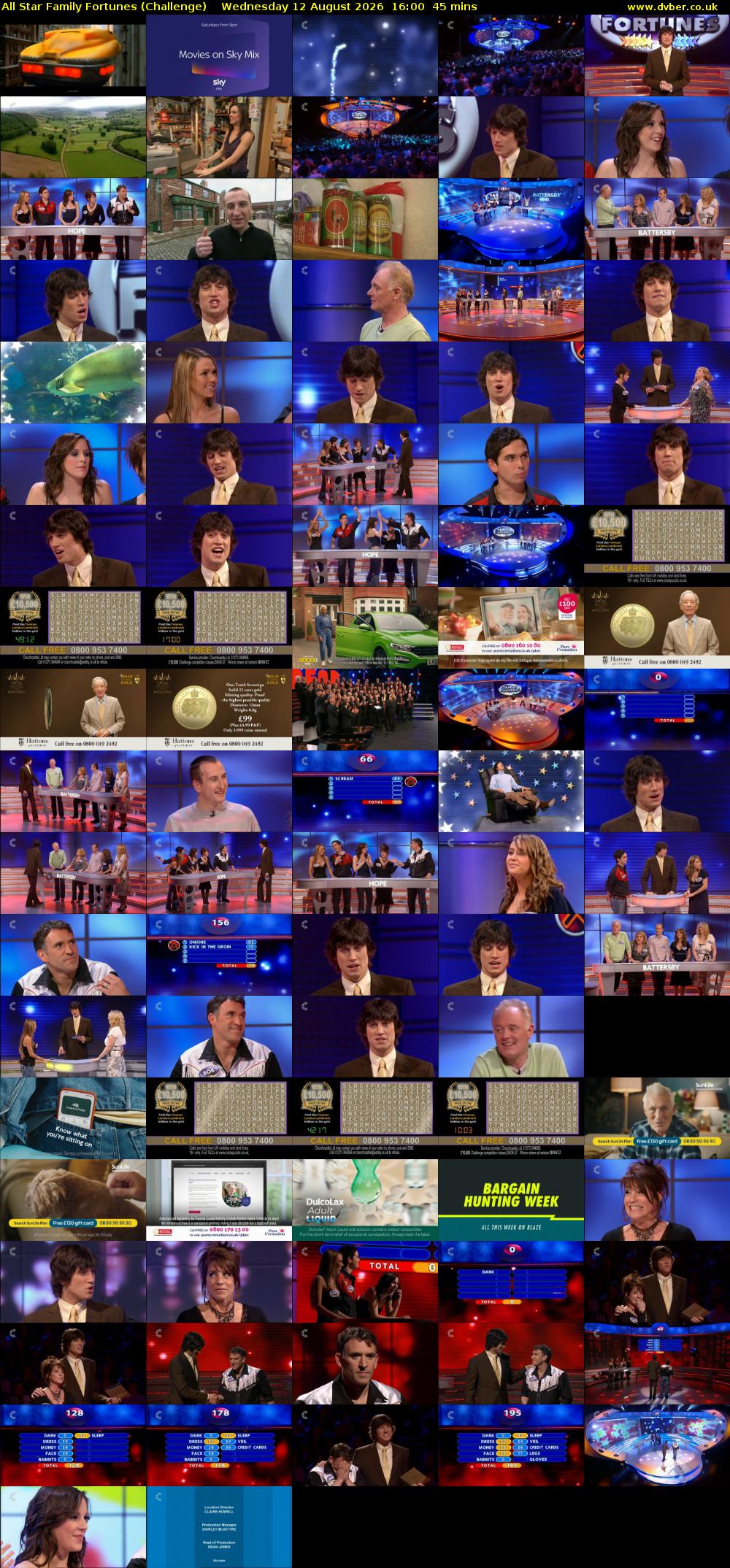 All Star Family Fortunes (Challenge) Wednesday 12 August 2026 16:00 - 16:45