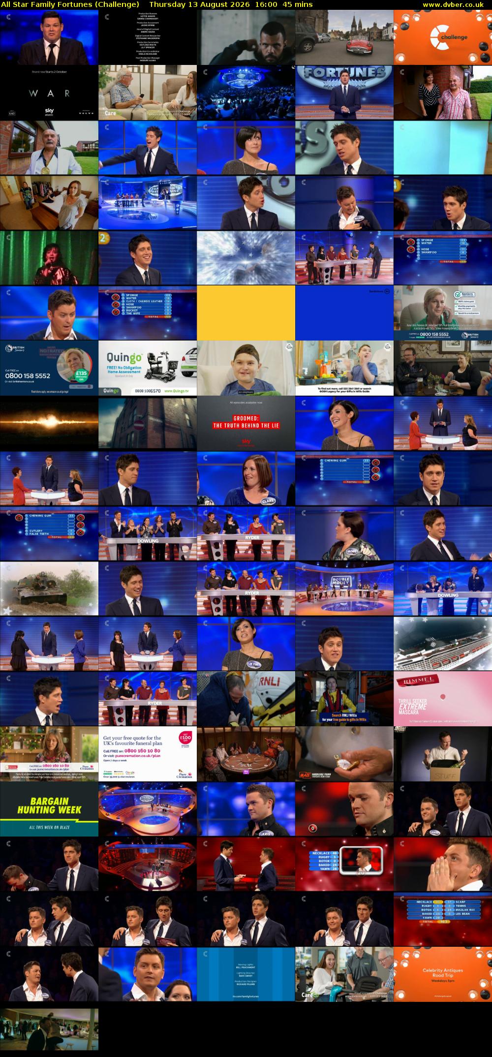 All Star Family Fortunes (Challenge) Thursday 13 August 2026 16:00 - 16:45