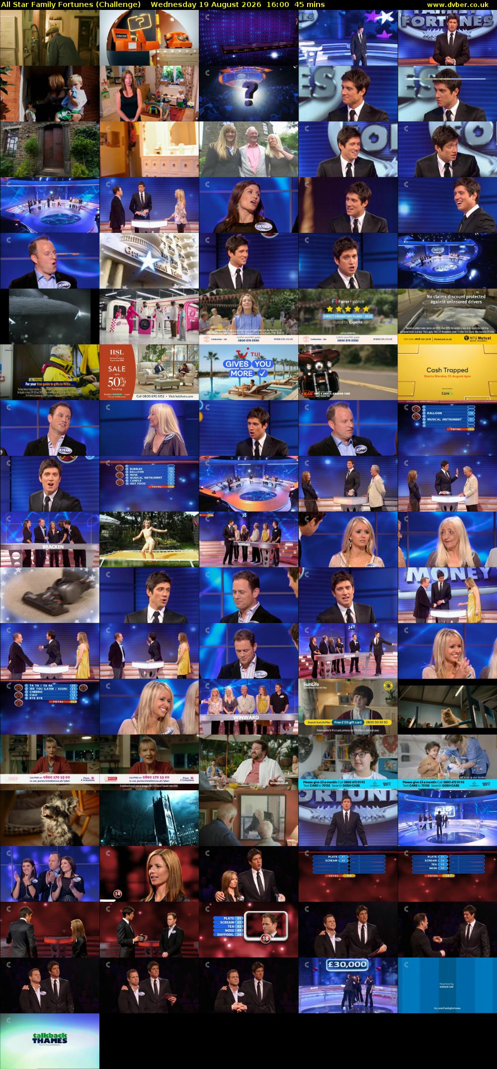 All Star Family Fortunes (Challenge) Wednesday 19 August 2026 16:00 - 16:45