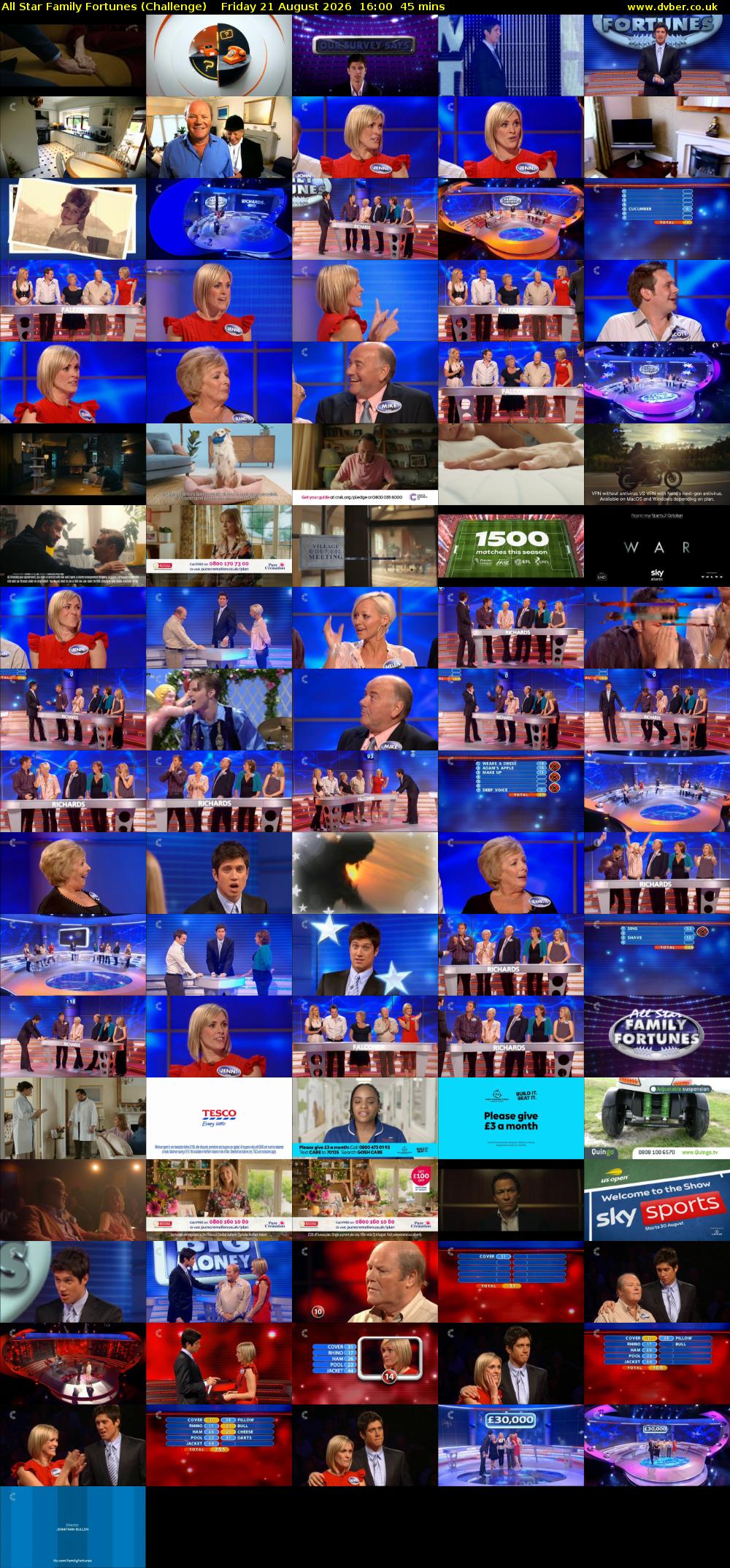 All Star Family Fortunes (Challenge) Friday 21 August 2026 16:00 - 16:45