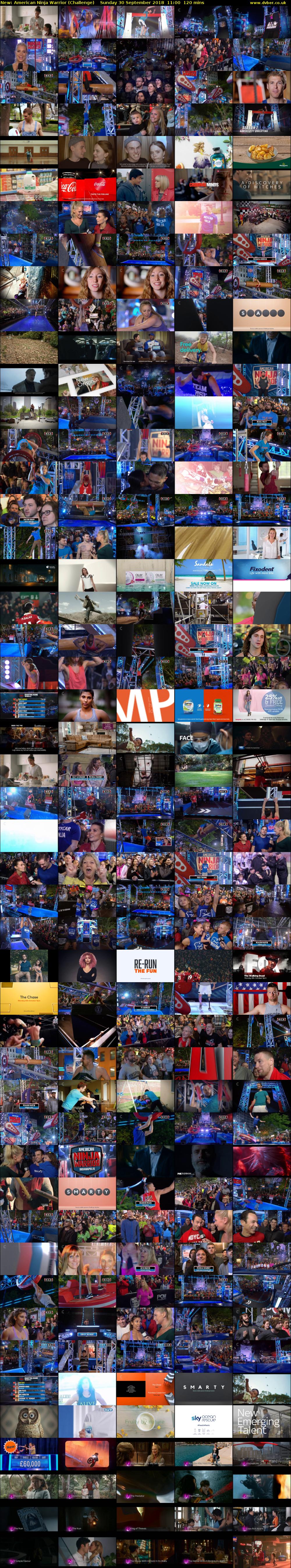American Ninja Warrior (Challenge) Sunday 30 September 2018 11:00 - 13:00