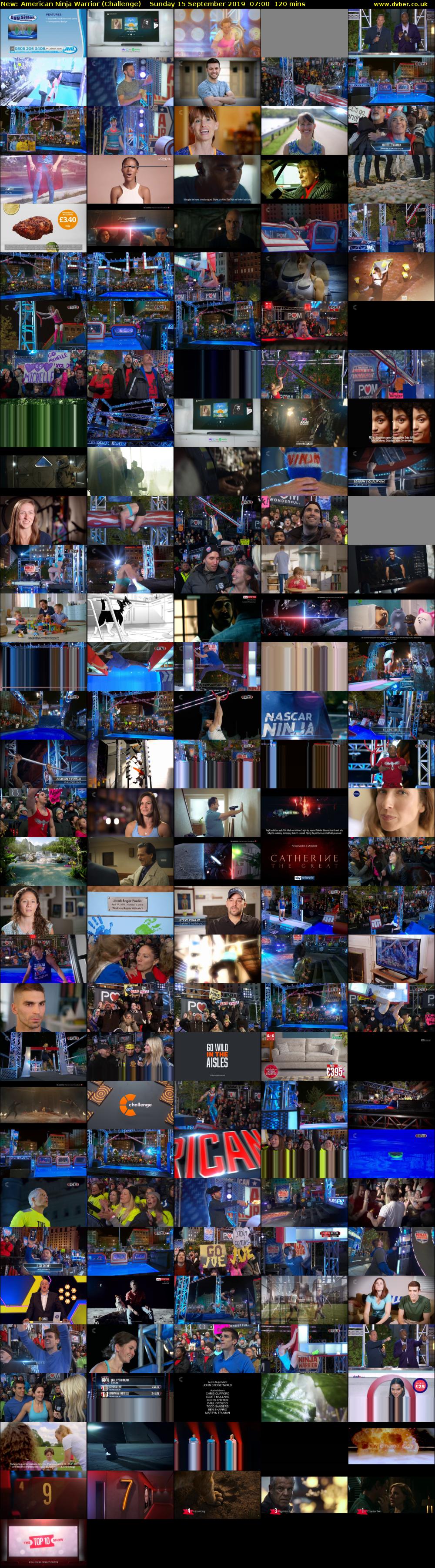 American Ninja Warrior (Challenge) Sunday 15 September 2019 07:00 - 09:00