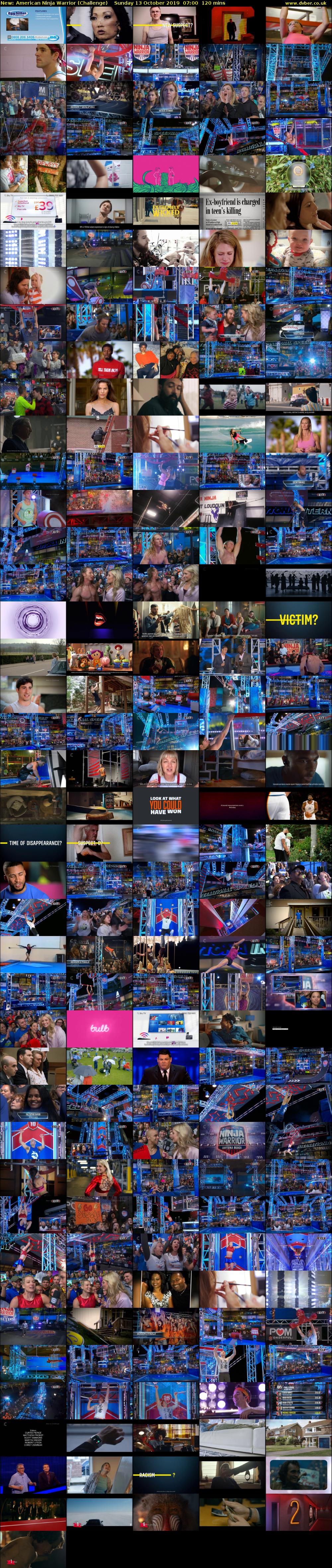 American Ninja Warrior (Challenge) Sunday 13 October 2019 07:00 - 09:00