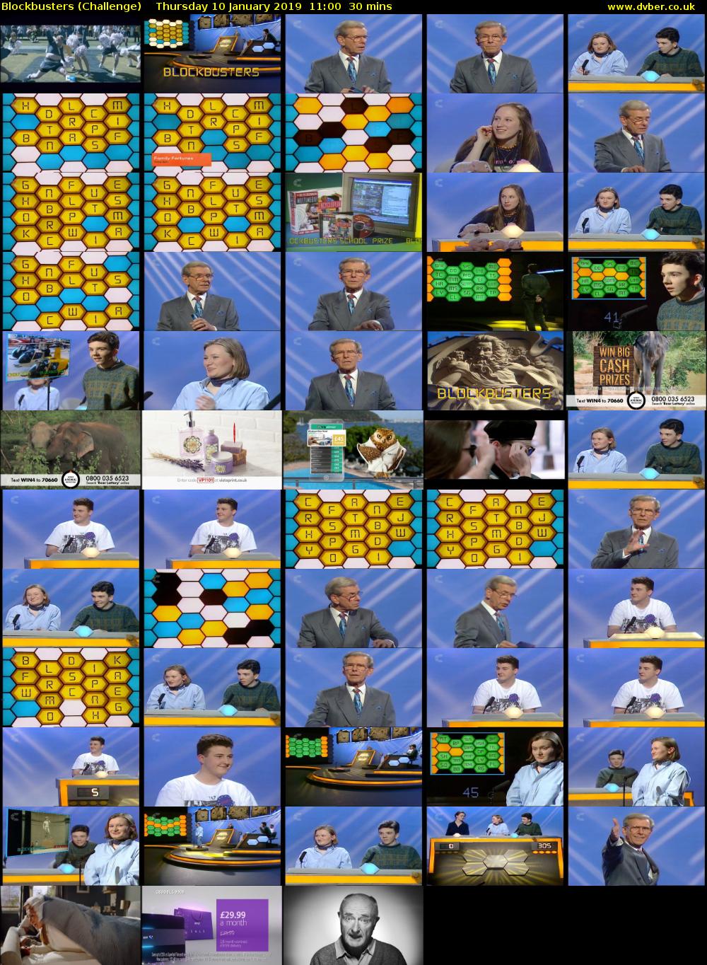 Blockbusters (Challenge) Thursday 10 January 2019 11:00 - 11:30