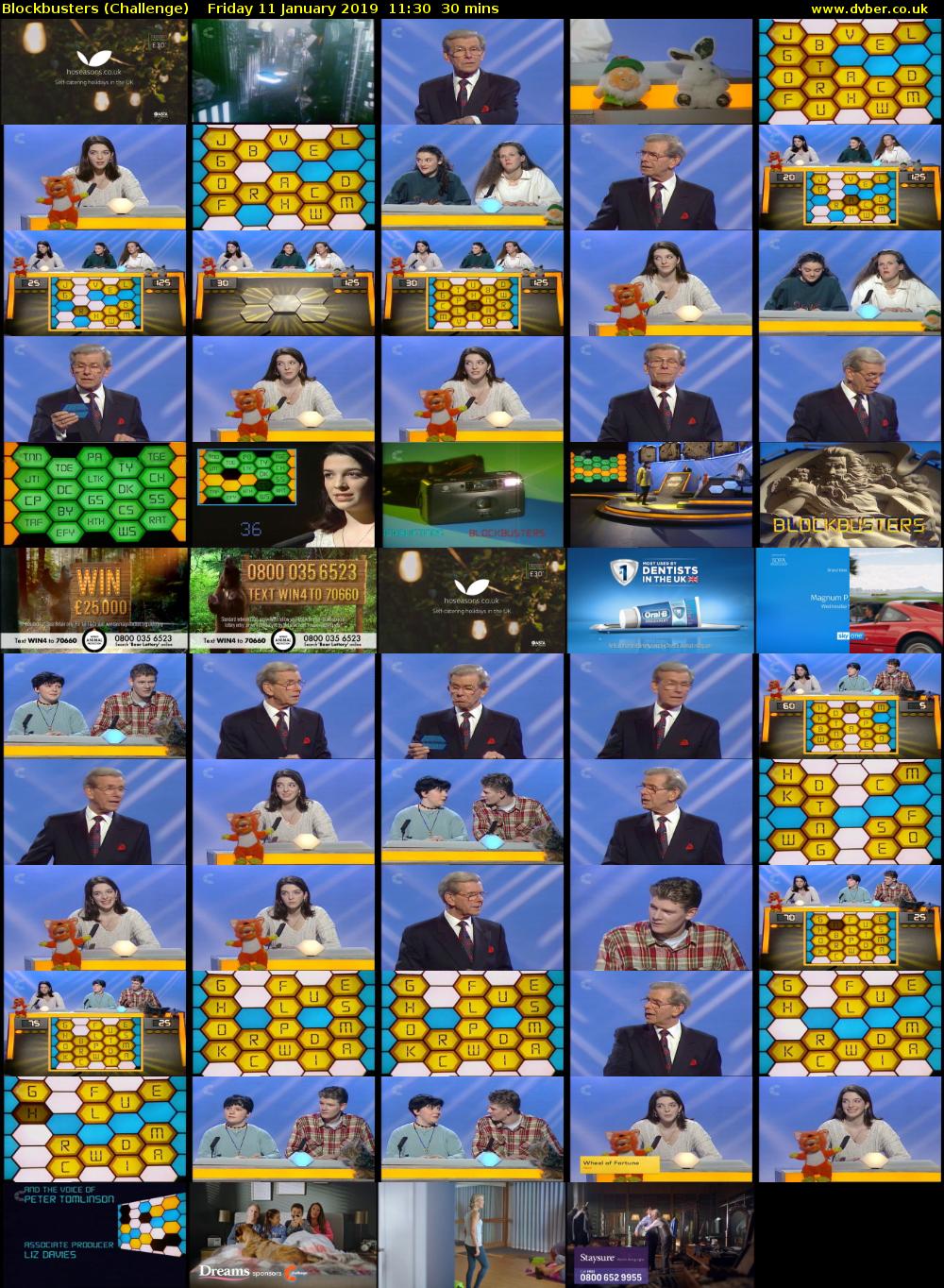 Blockbusters (Challenge) Friday 11 January 2019 11:30 - 12:00