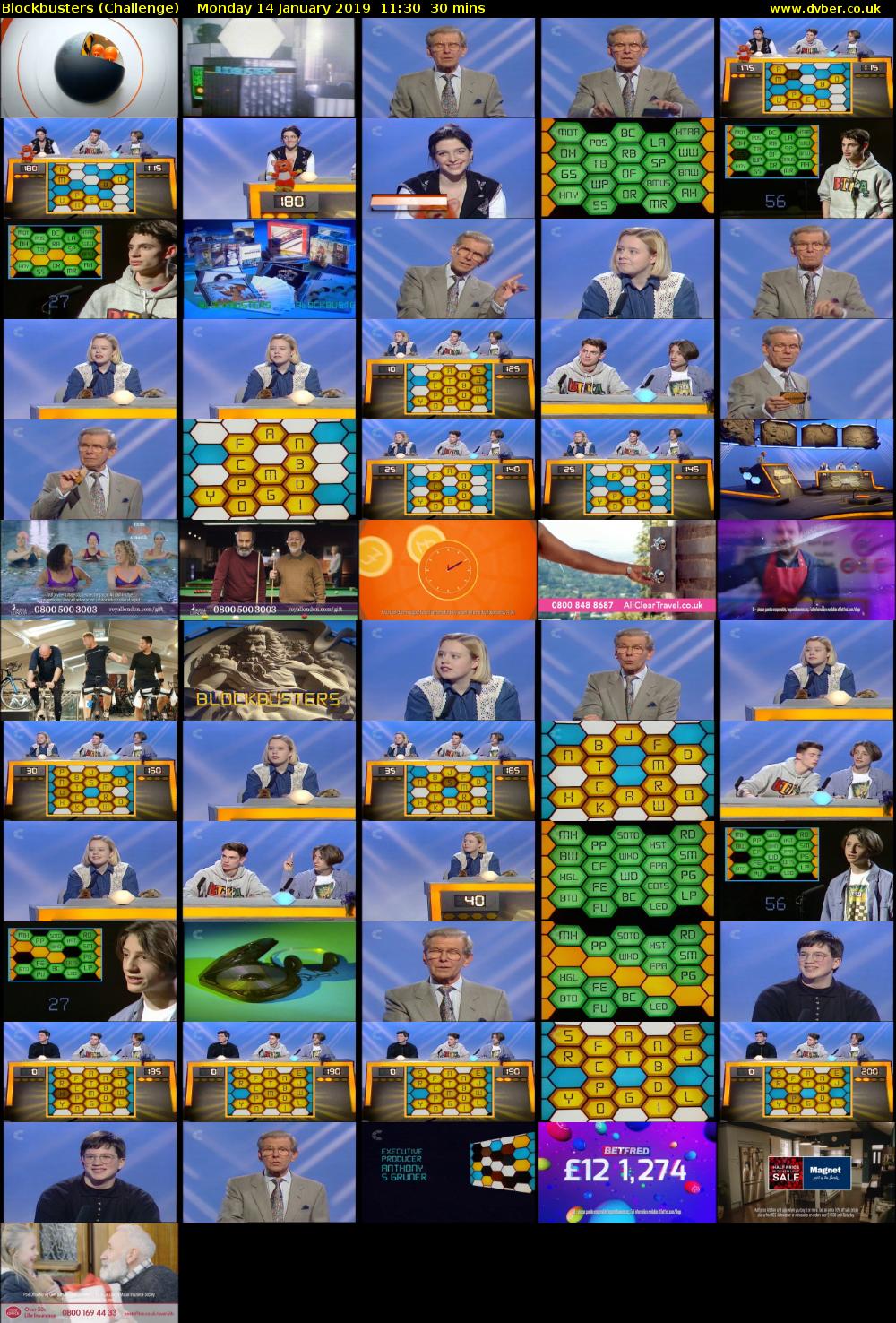 Blockbusters (Challenge) Monday 14 January 2019 11:30 - 12:00
